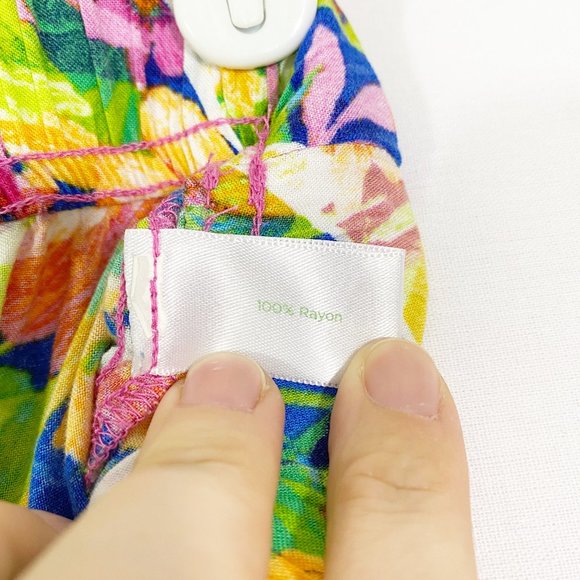 Decree Bright Floral Tropical Pattern Mini Shorts - Picture 4 of 7